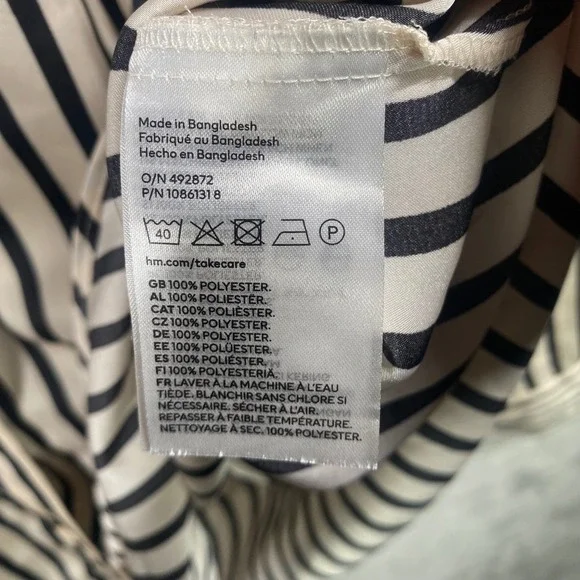 Career Striped Button Down Blouse Womens Large Office Minimalist Preppy Academia - Picture 7 of 10